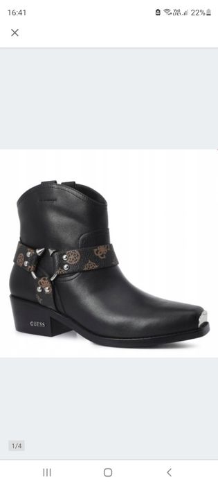 Guess buty botki kowbojki sygnowane czarne r. 36 stylowe i eleganckie