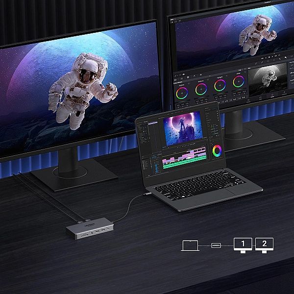 Hub Ugreen Cm681, 15978/13w1 Usb-c - 2x Usb-a 3.2 / 2x Usb-a 3.0 / Usb