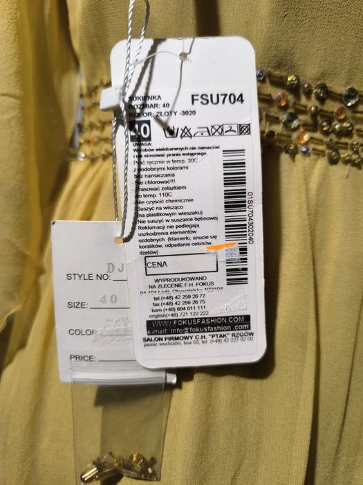 Sukienka 100 procent jedwab, marki Fokus. Rozmiar 40. Nowa