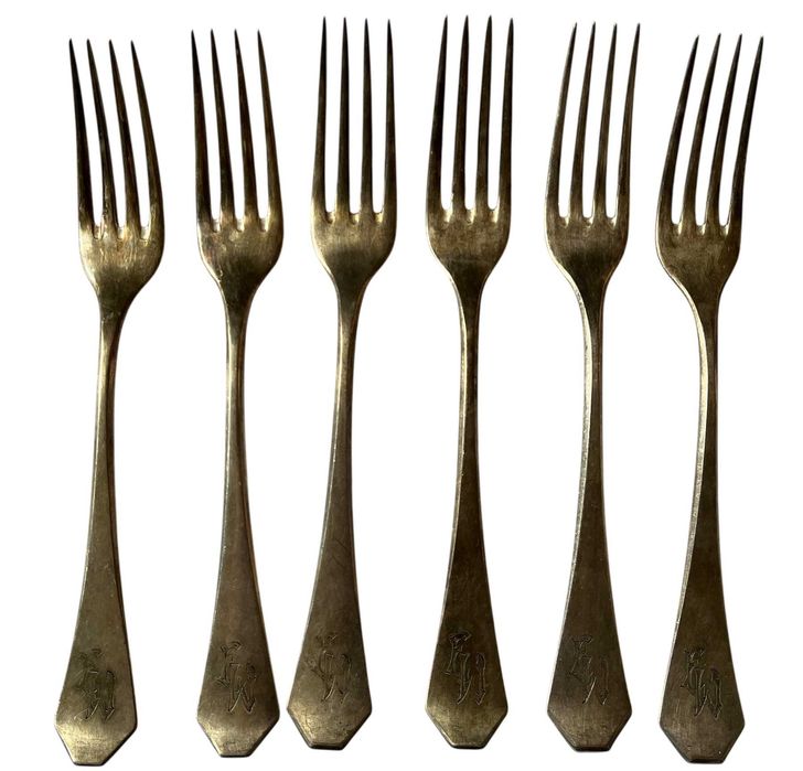 Stare Przedwojenne Sztućce MIX WMF z Monogramem Plater