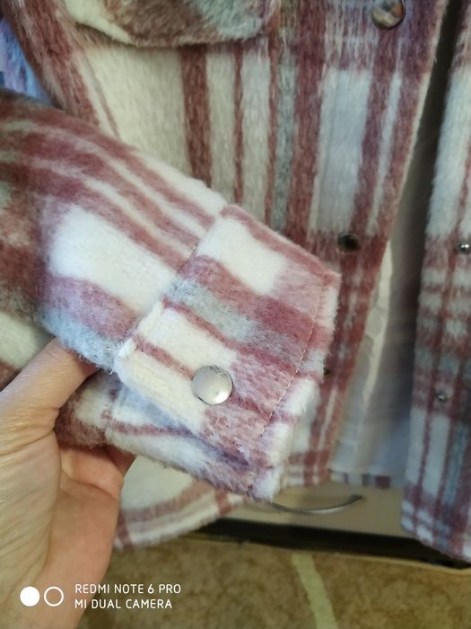 Рубашка в клетку теплая женская одежда 44-46размер