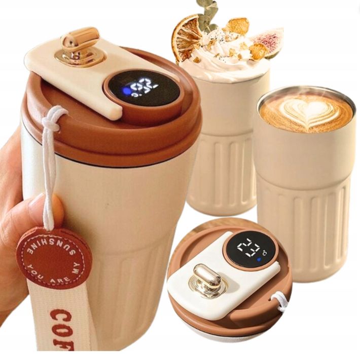 KUBEK TERMICZNY 410ml stal nierdzewna wyświetlacz temperatury dotykowy
