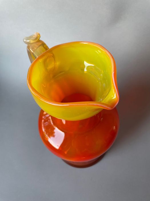 Dzbanek Fiedorowicz HSG Ząbkowice kolorowe szkło PRL