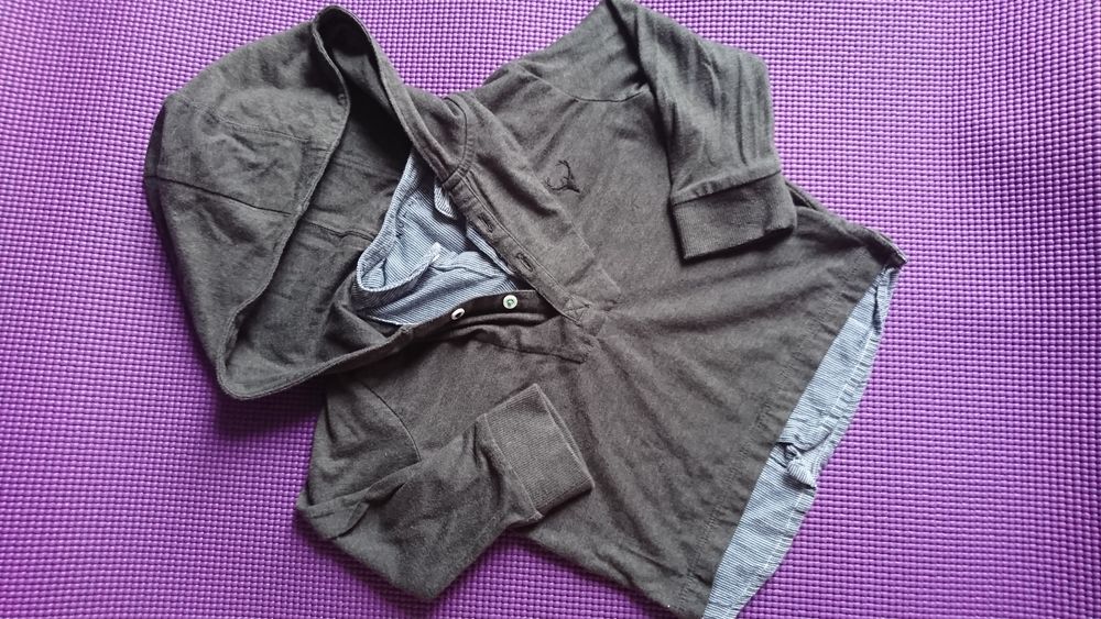 Spodnie jeansy H&M 92 bluzka z kapturem NUTMEG 92