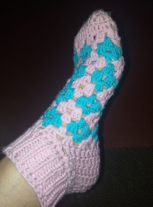 Продам вязаные носки тапочки