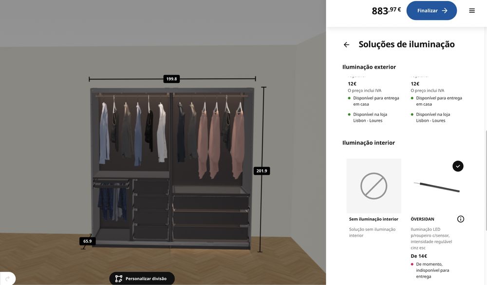 Roupeiro PAX IKEA em preto/castanho