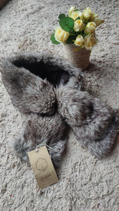 Роскошный интересный сьемный меховой воротник Cotton TRADERS