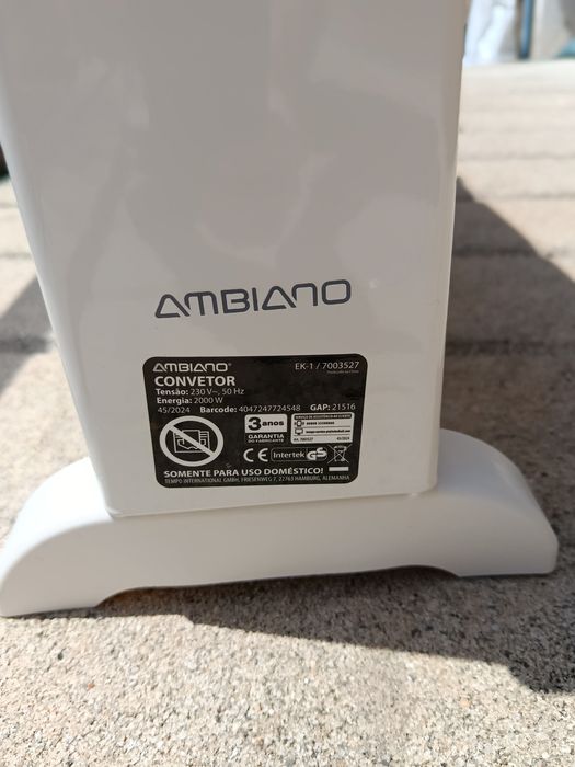 Convetor Ambiano EK-1 (Art. 7003527), com potência de 2000 W