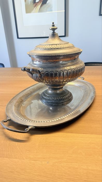 Conjunto Terrina e Salva Grande "Topázio" Casquinha (Vintage)