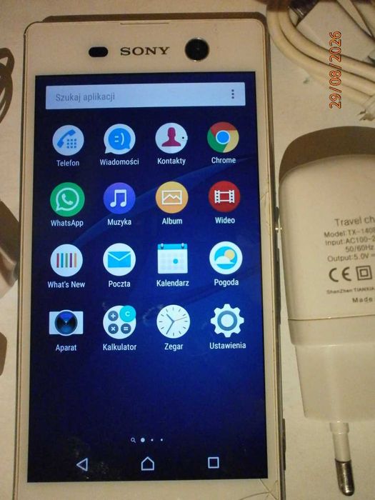 Smartfon Sony Xperia M5 E5603 3/16GB Biały Komplet.