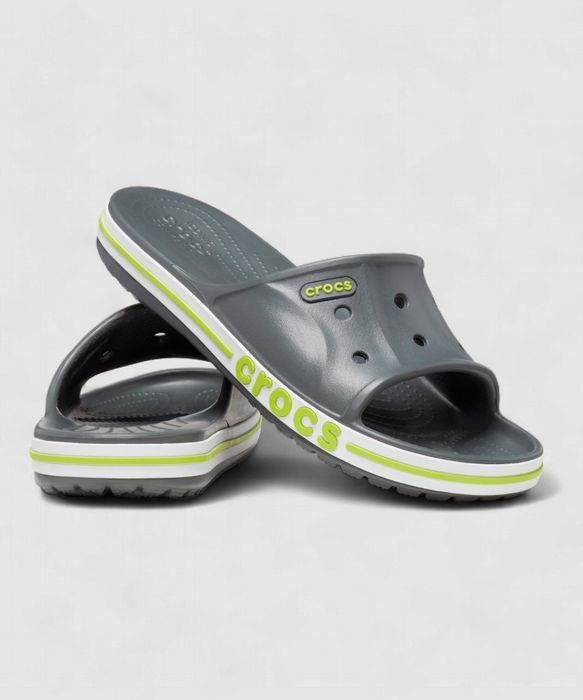 Crocs bayaband slide black grey white navy кроксы шлепанцы слайды