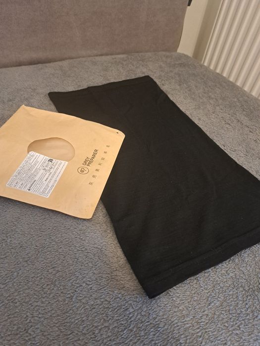 100% Wełna Komin Bandama Czarny NOWY