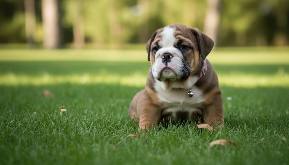 Buldog angielski piesek.