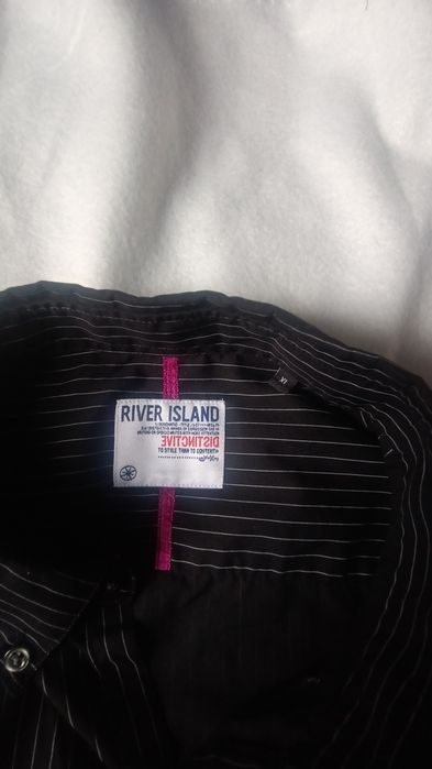 Koszula czarna w paski, River Island, rozmiar XL