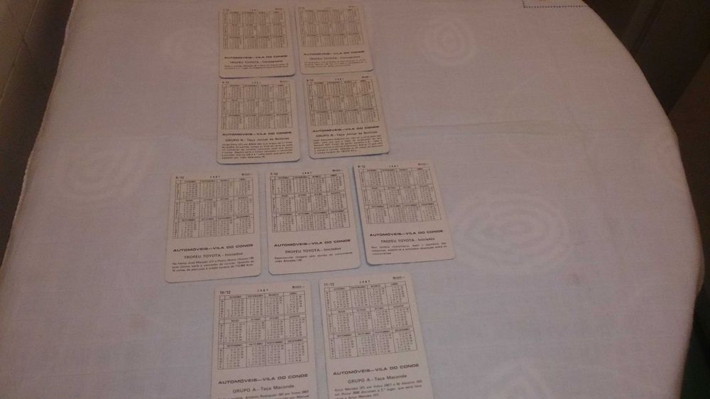 automóveis vila do conde 1987 (9 calendários) troféu toyota