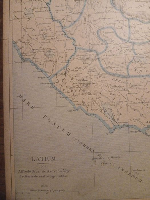 Mapa Latium (Final do Séc XIX, Início Séc XX)