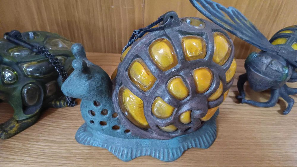 Conjunto de 3 lanternas de velas em ferro e vidro