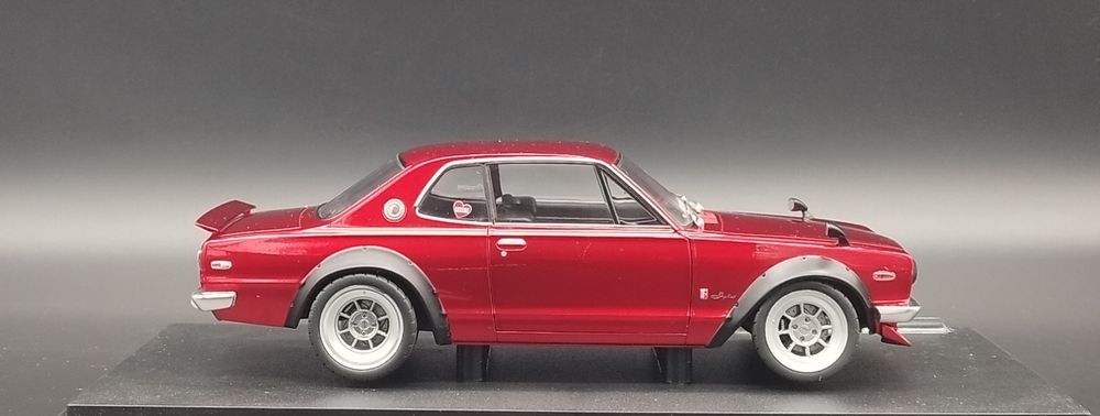 1:18 Solido 1970 Nissan Skyline (C10) Hakosuka Works z 1970 Red Met