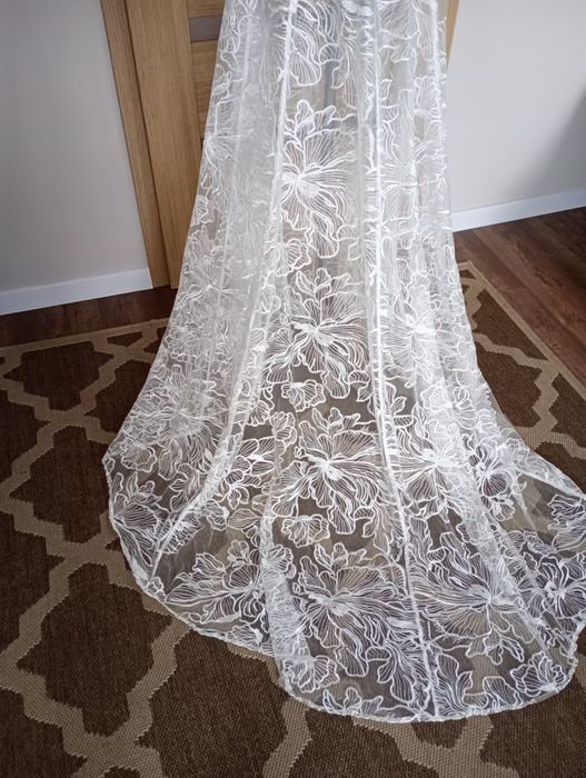 Coast Spódnica suknia ślubna tren 38 ivory koronka haft kwiaty