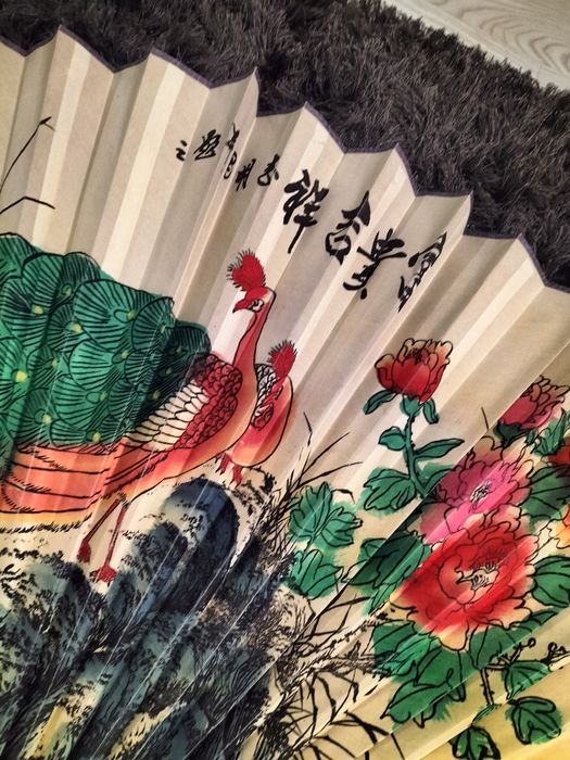 Wachlarz Chiński Duży Dekoracyjny