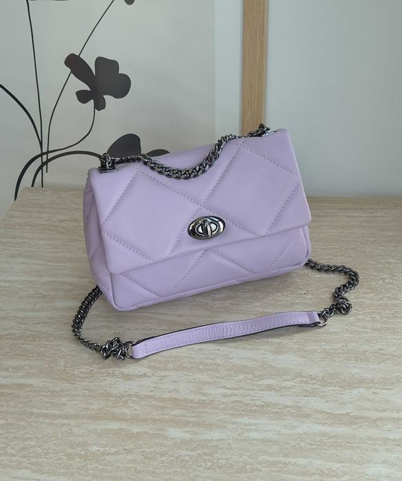 Sale. Кожаная итальянская сумка puffer с цепочками. Шкіряна сумка.