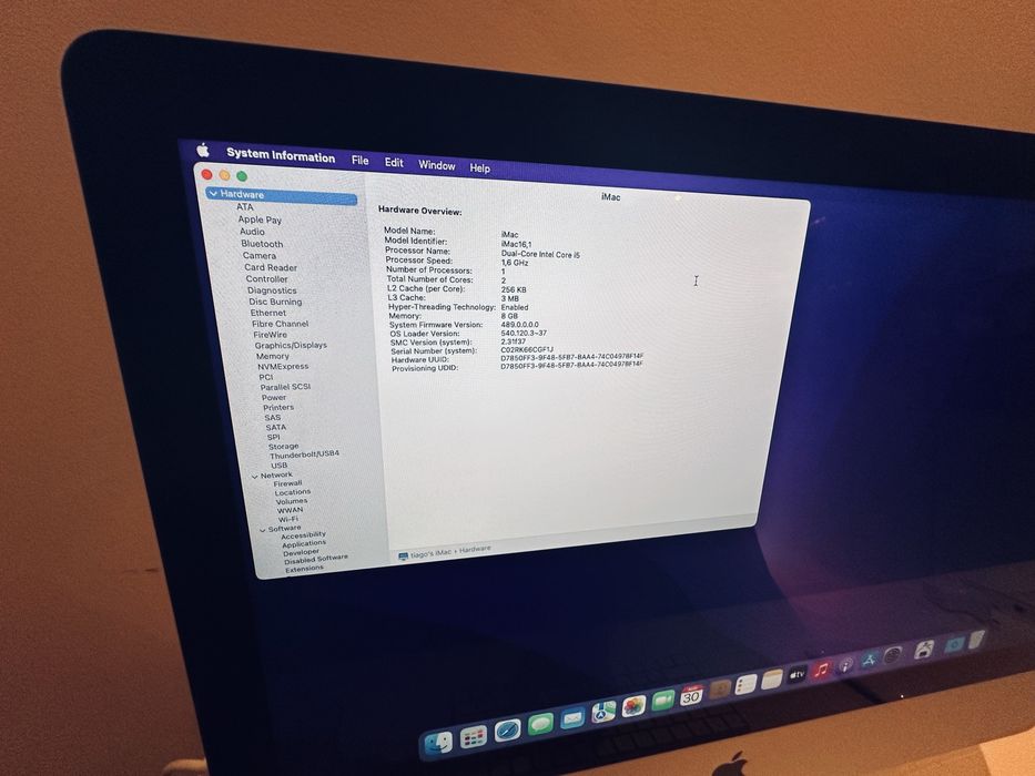 iMac 21,5” — Core i5, 8GB RAM, SSD 256GB