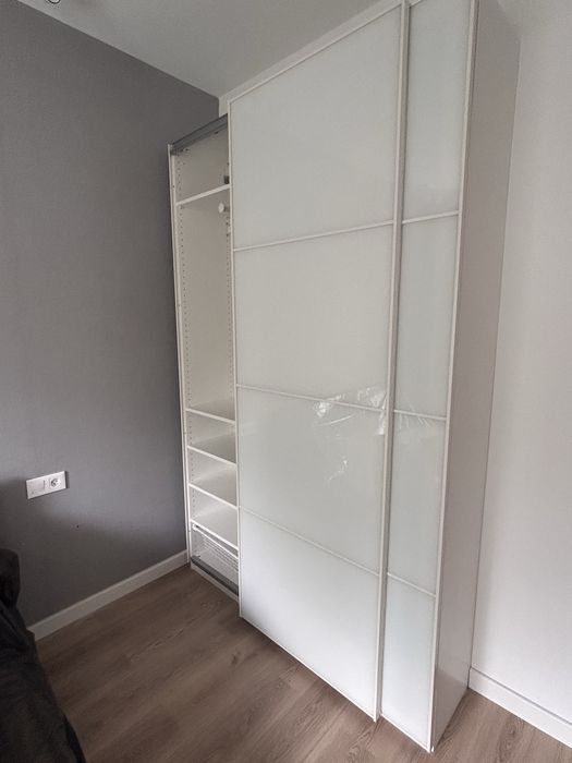 Szafa IKEA Pax drzwi przesuwne białe szkło