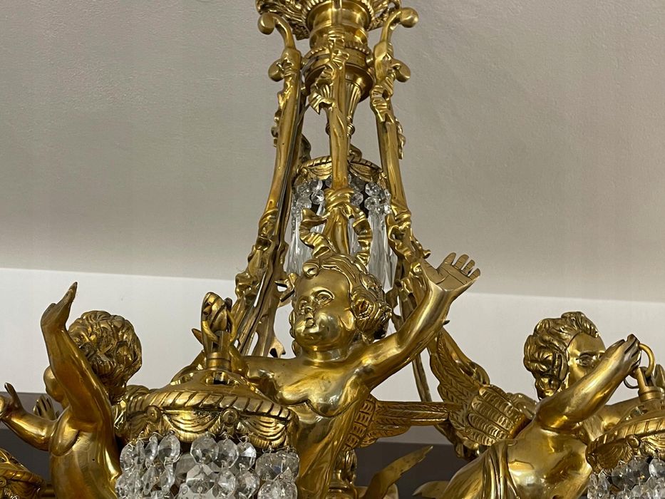Żyrandol Pałacowy Wisząca Lampa 6 Aniołów