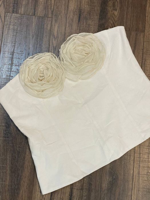 Zara зара льон/бавовна корсет топ