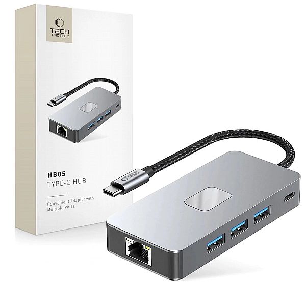 Tech-Protect Hb05 Hub Adapter 9In1 Type-C + Usb2.0 + Usb3.0 + Hdmi 4K