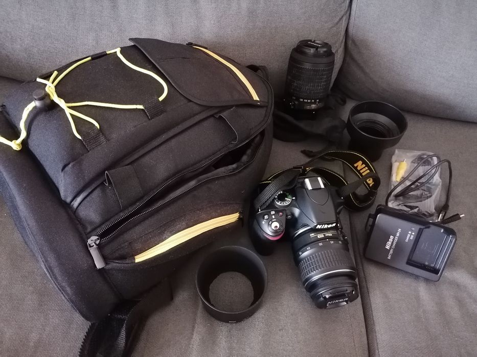 Máquina Reflex Nikon D3200 + 2 lentes + tripé + mochila