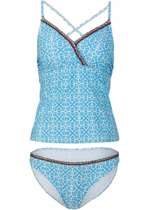 B.P.C tankini biało-niebieskie ze sznurkiem ^44