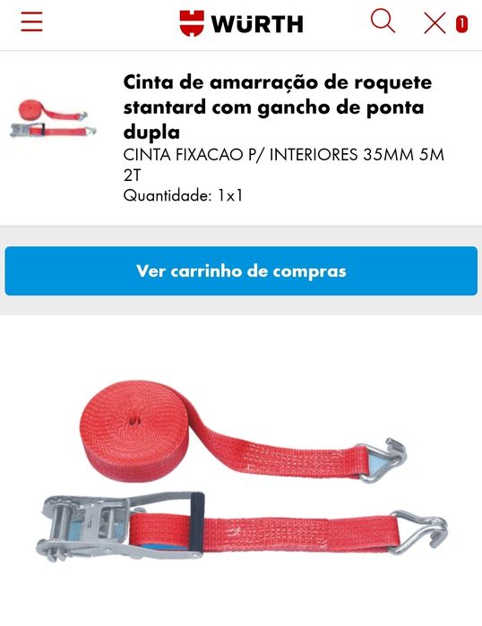 Cinta carga Wurth gancho duplo (novo)