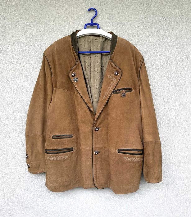 Płaszcz skórzany bawarski Oktoberfest casual męski oversize r. 3XL