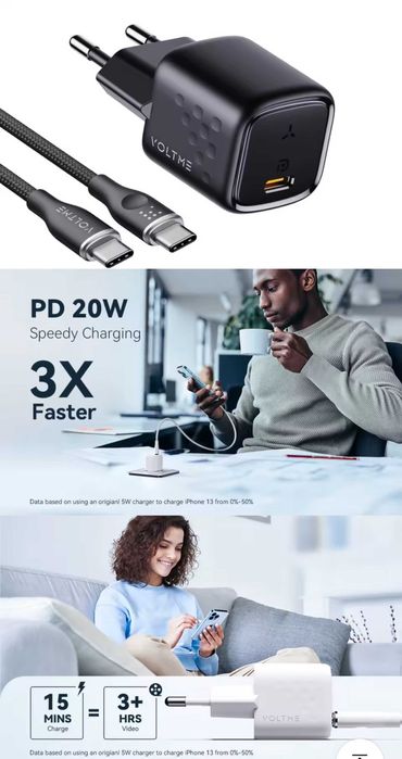 Універсальна зарядка LiitoKala Lii-M4S + Voltme Revo 20W PD (USB-C)