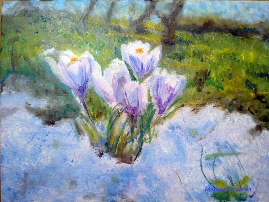 картина цветы картина маслом картина пионы картина подснежники