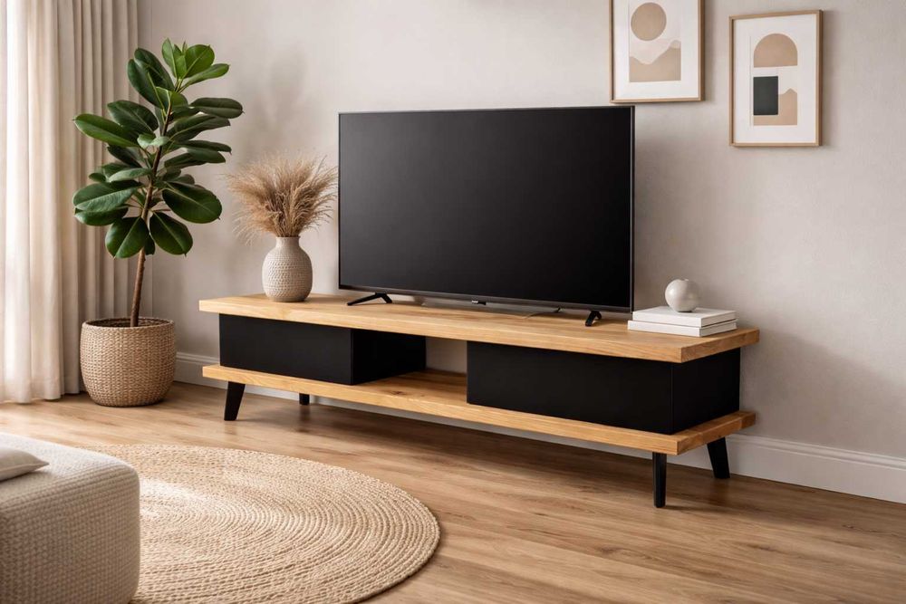 Szafka RTV Dębowa LOFT 100% Lite Drewno Różne Wymiary.