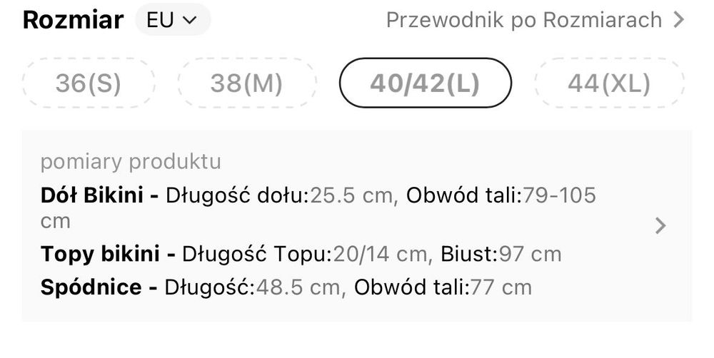 Piękne trzyczęściowe bikini Rozm L