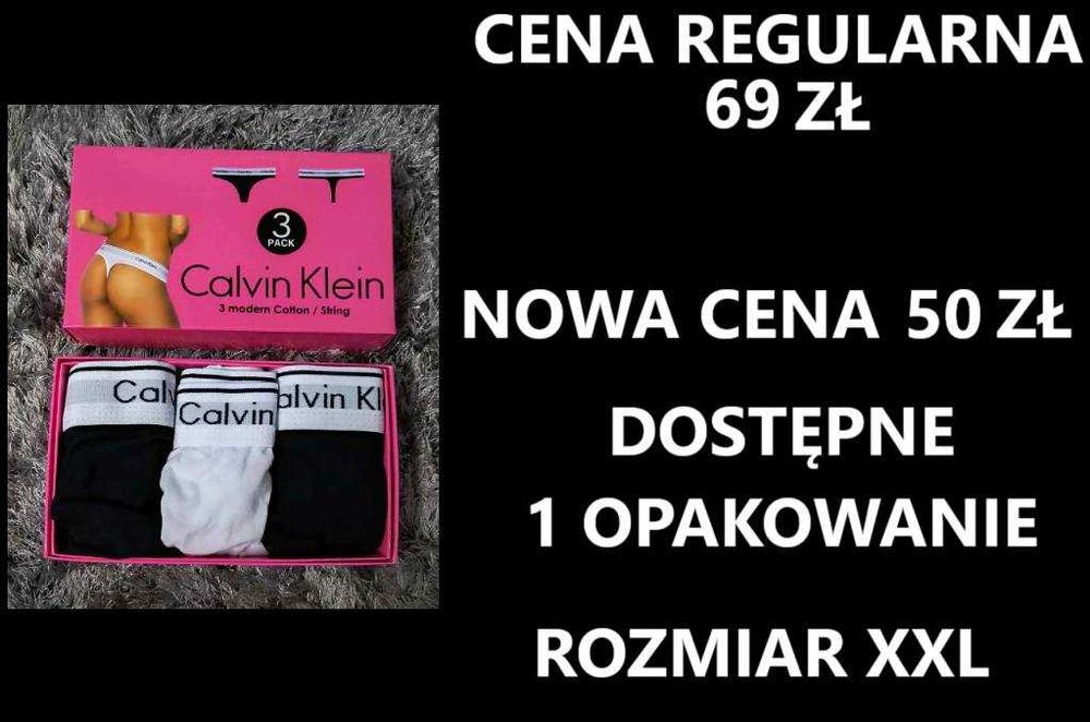 3 pak stringi CK rozmiar XXL WYPRZEDAŻ