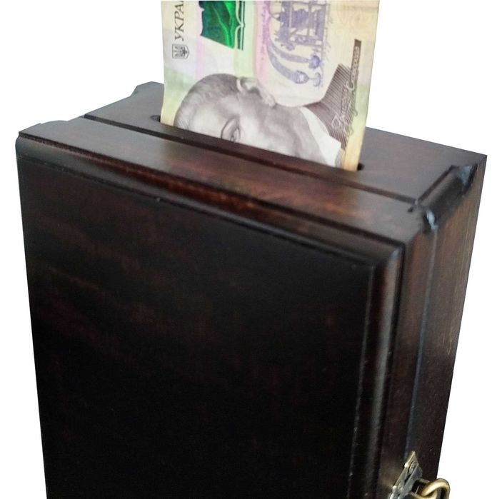 Деревяна копілка скарбничка ручної роботи Український сувенір