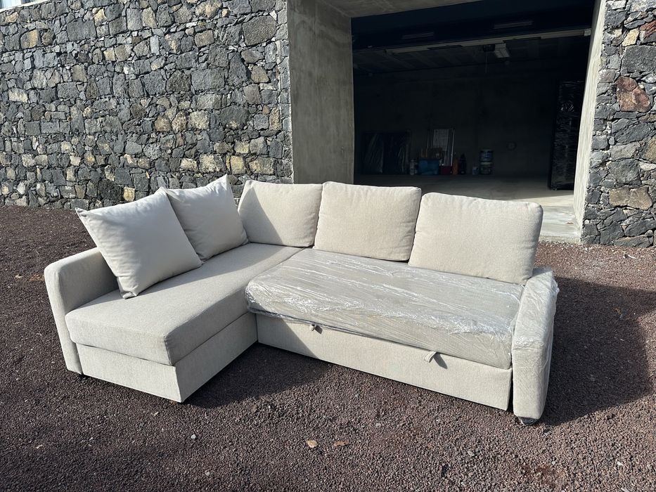 Sofa chaise longue sofa-cama e com arrumacao