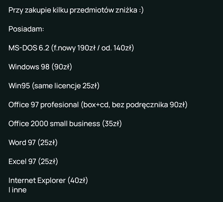Systemy / oprogramowania Microsoft