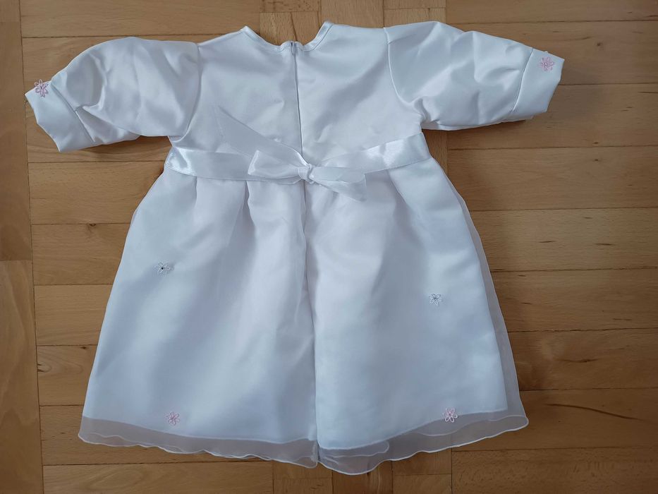 Sukienka dziecięca na chrzest wesele uroczystość biała r.68/74