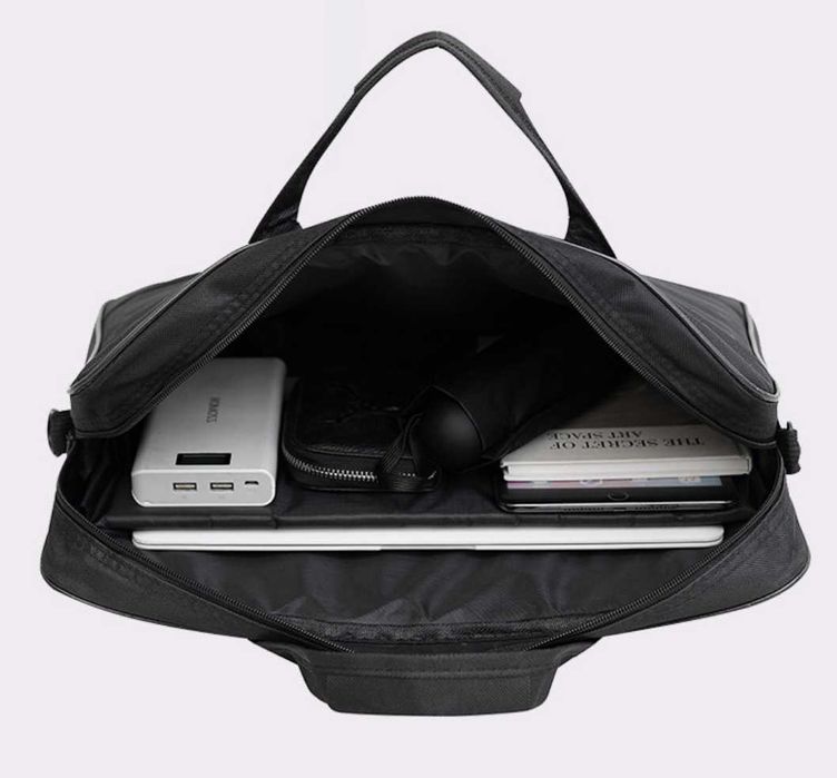 Сумка для ноутбука черная 15.6"-16" с плечевым ремнем и карманом