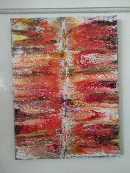 Obraz abstrakcja akryl pouring 30x40