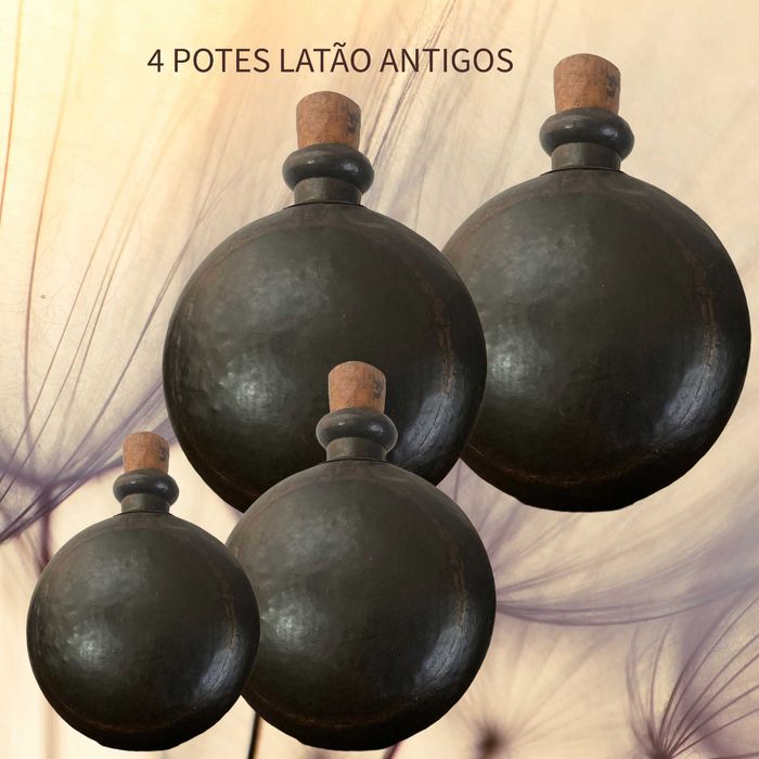 4 Ânforas de latão antigo