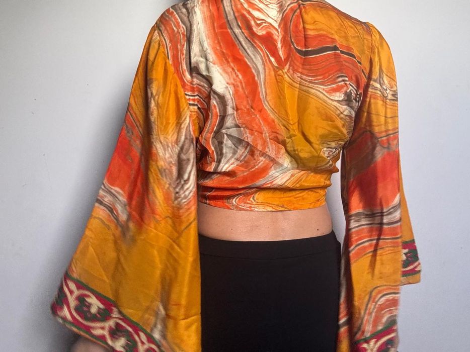 Bluzka boho top Indie szerokie rękawy