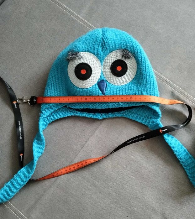 Czapka sówka turkus!