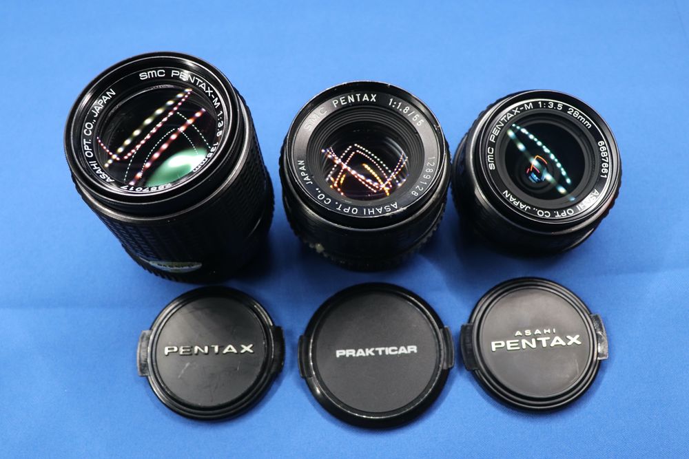 KIT Pentax MX + 3 lentes + Acessórios