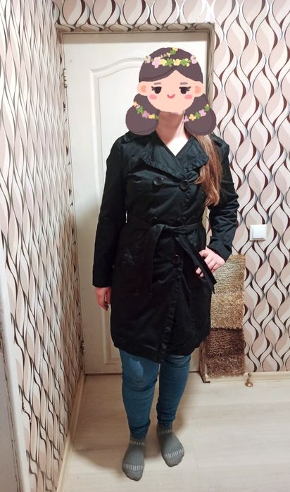 Тренч черный л-хл